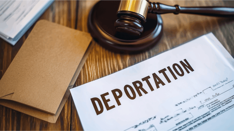 Deportation papers on an immigration lawyer's desk